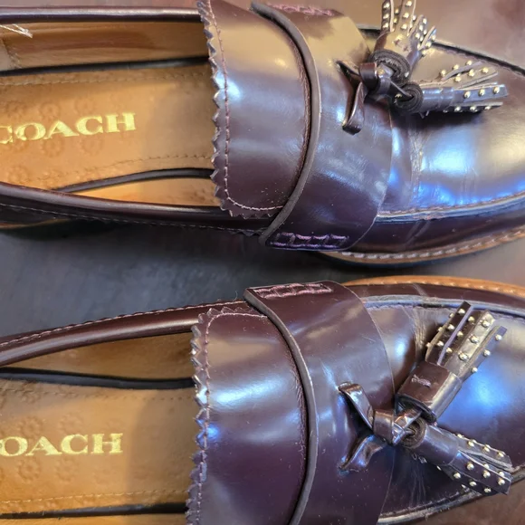 Coach Burgundy Tassel Loafers for Women-pre Owned - Picture 4 of 7